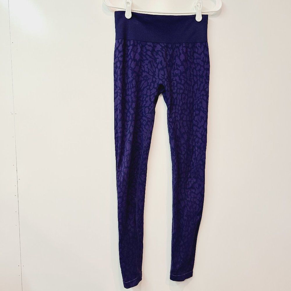Ryka Leggings Purple Leopard Animal Print Seamless Womens Medium